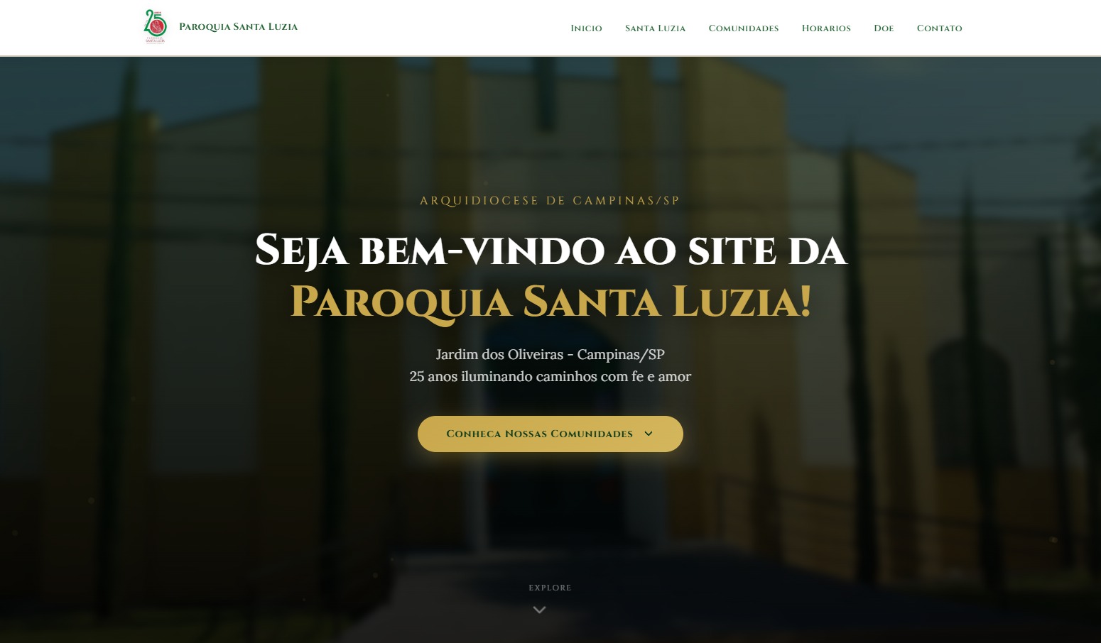 Site para Paroquia Santa Luzia